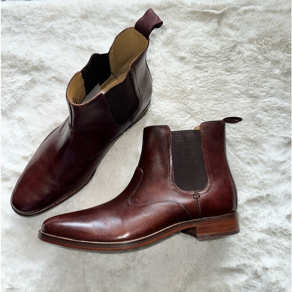 NWOB Cole Haan Grand OS Chelsea Boots Men’s Size 12 Leather Upper Chesnut Brown - Picture 2 of 6